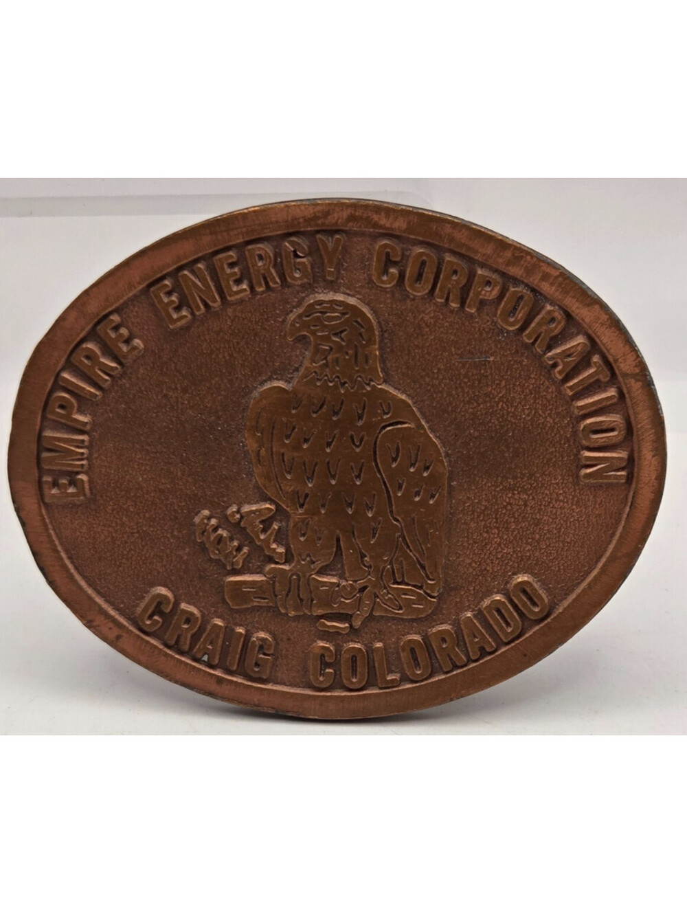 Vintage 1980s Empire Energy Corporation Craig Colorado Belt Buckle Hit Line USA